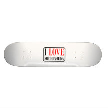 I Love North Carolina Design Skate Boards