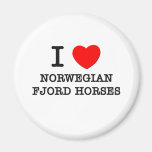I Love Norwegian Fjord Horses (Horses) Refrigerator Magnet