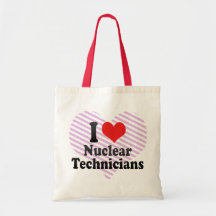 I Love Nuclear Technicians Tote Bags