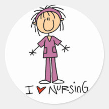 I Love Nursing Tshirts and Gifts Round Sticker