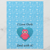 I love owls deal with it! flyer design
