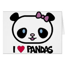 I Love Pandas Card