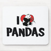 I Love Pandas mousepads