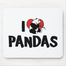 I Love Pandas Mouse Pad
