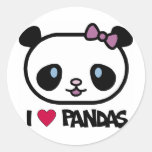 I Love Pandas Stickers
