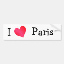 I Love Paris Bumper Stickers