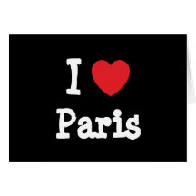 I love Paris heart T-Shirt Greeting Cards