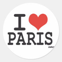 I love Paris Round Sticker