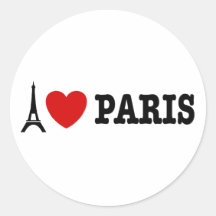 I Love Paris Stickers