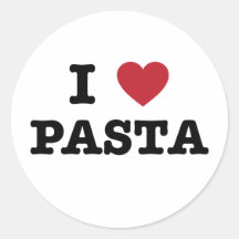 I Love Pasta Round Sticker
