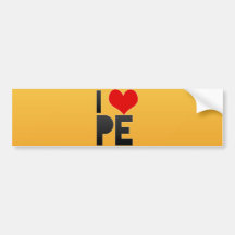 I Love PE Bumper Sticker