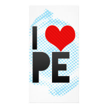 I Love PE Personalized Photo Card