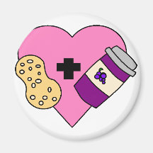 I love Peanut Butter and Jelly Refrigerator Magnet