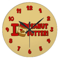 I Love Peanut Butter wall clocks