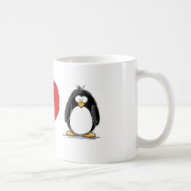 I Love Penguins Coffee Mugs