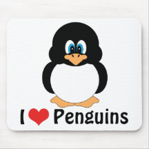 I Love Penguins Mousepad