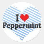 I Love Peppermint Round Sticker