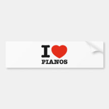 I love Pianos Bumper Sticker