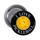 I Love Pickleball Button / Badge