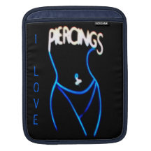 I Love Piercings Rickshaw iPad Sleeve (Blue)