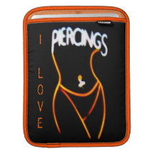 I Love Piercings Rickshaw iPad Sleeve (Orange)