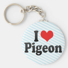 I Love Pigeon Keychain