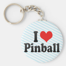 I Love Pinball Key Chain