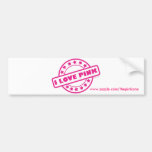 I Love Pink Bumper Stickers