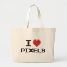 I love pixels pixelated heart retro 8bit gamer bag