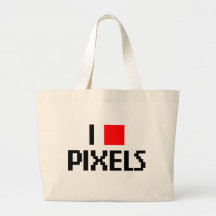 I Love Pixels Tote Bags