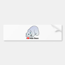 I Love Polar Bears Bumper Sticker
