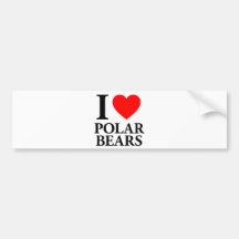 I Love Polar Bears Bumper Sticker