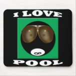 I LOVE POOL bk Mouse Mat
