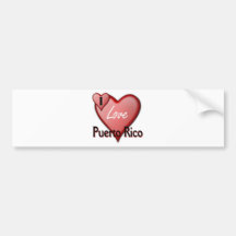 I Love Puerto Rico Bumper Stickers