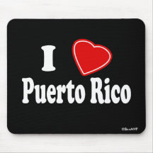 I Love Puerto Rico Mousepads