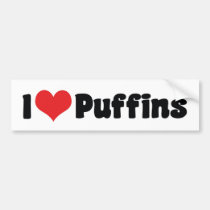 I Love Puffins Bumper Sticker bumper stickers