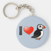 I Love Puffins Keychains