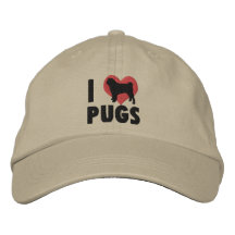 I Love Pugs Embroidered Hat