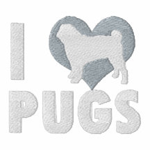 I Love Pugs Embroidered Shirt (T-Shirt)