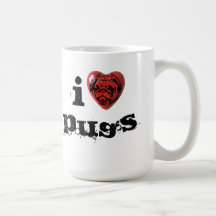 i love pugs mug