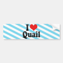 I Love Quail Bumper Stickers