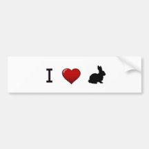 "I Love Rabbits" Bumper Sticker
