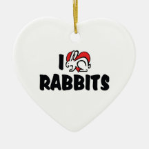 I Love Rabbits Ornament