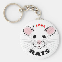 I Love Rats Keychain
