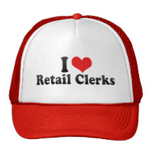 I Love Retail Clerks Hats