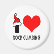 I Love Rock Climbing Design Refrigerator Magnet