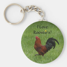 I Love Roosters! - keychain
