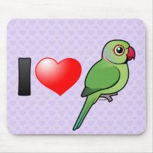 I Love Rose-ringed Parakeets Mouse Pads