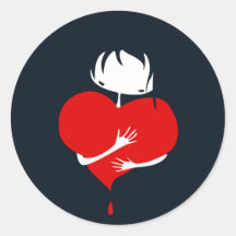 i love round stickers