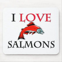 I Love Salmons Mouse Pad